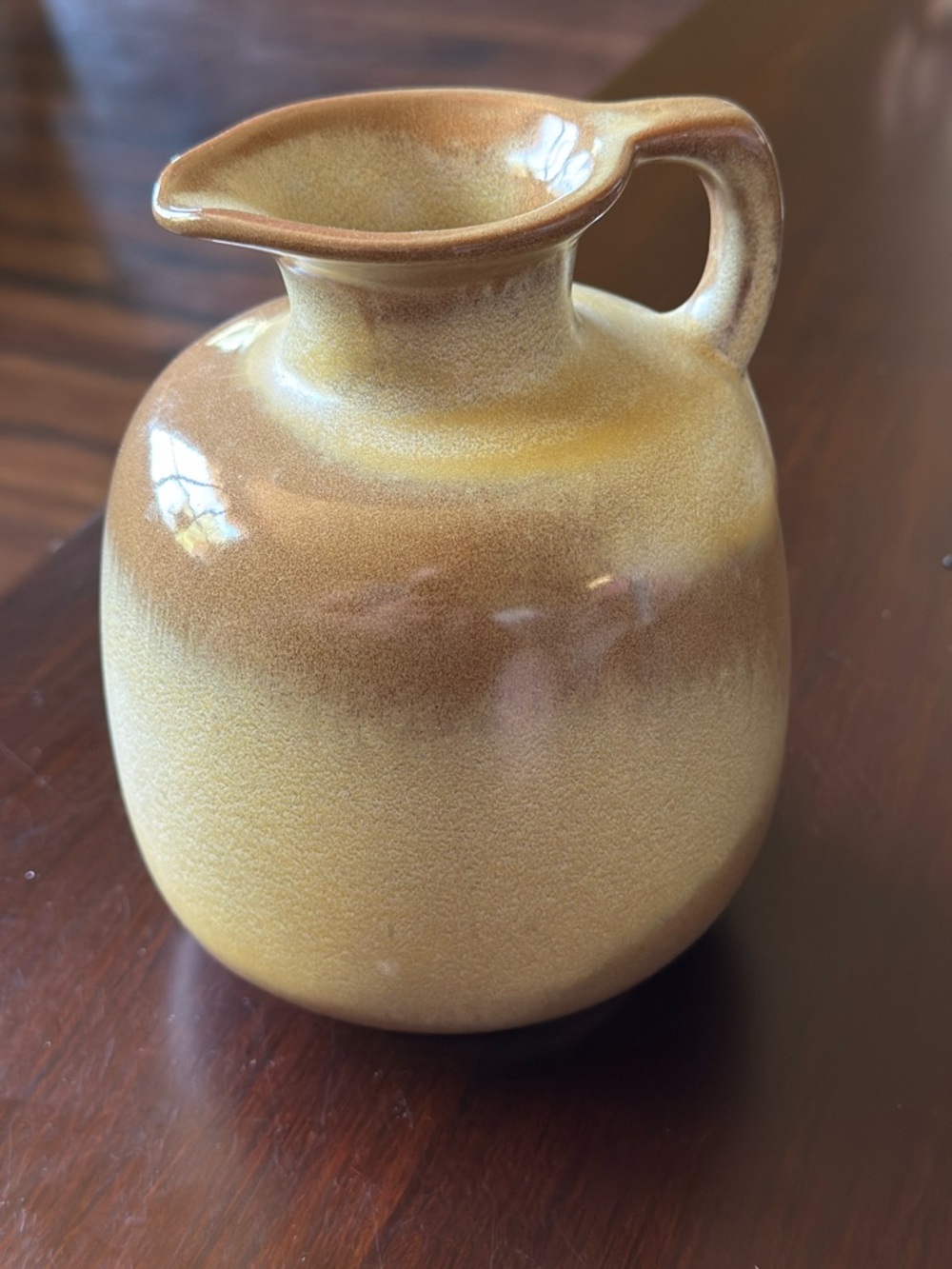 ✨Vintage Frankoma Handcrafted Ceramic Pitcher Vase in Warm Tan and Cream